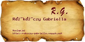 Rákóczy Gabriella névjegykártya